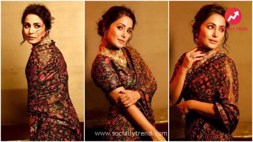 Hina Khan Stirs up An Ethnic Storm in Her Traditional, Printed Six Yards (View Pics)