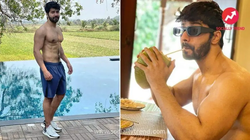 Varun Dhawan Goes Shirtless As He Flashes His Toned Physique While Sipping Some Coconut Water (View Pics)