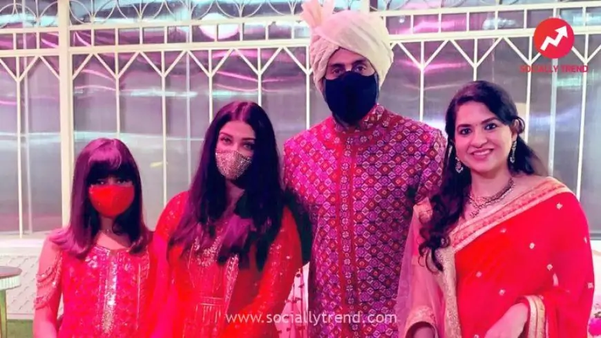 Aishwarya Rai, Aaradhya and Abhishek Bachchan Look Exquisite at Anmol Ambani’s Wedding (View Viral Pic)