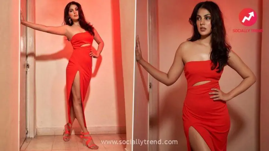 Rhea Chakraborty Poses in a Stunning Orange One-Shoulder Gown With Thigh-High Slit on Her Latest Instagram Post! (View Pics)