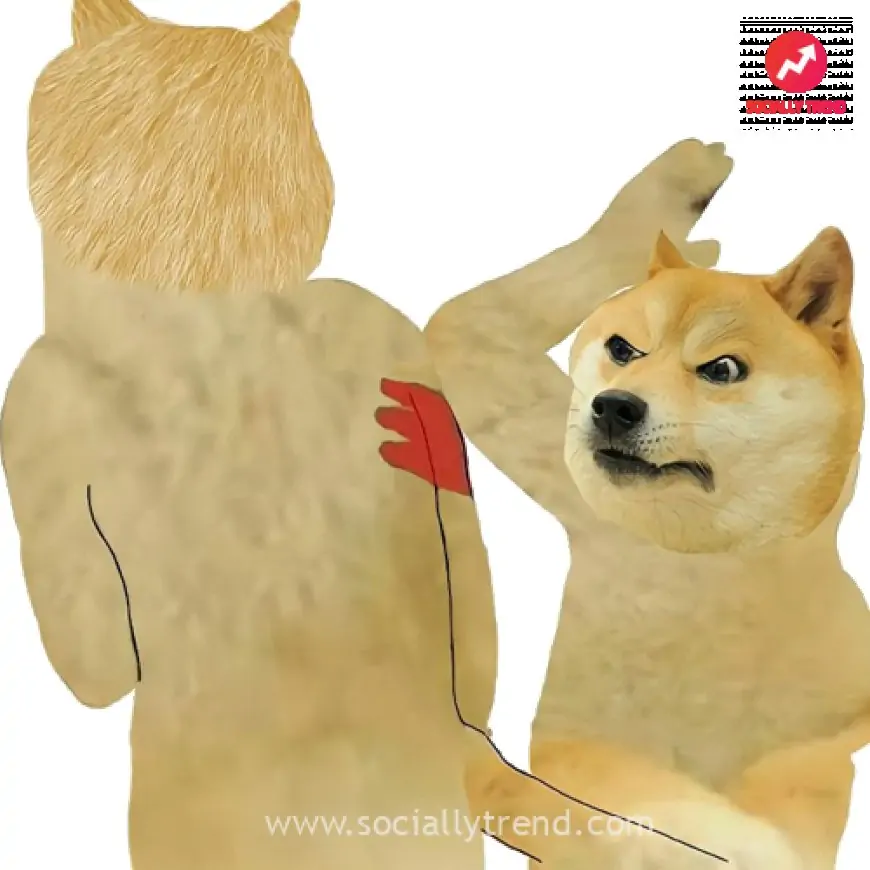Angry Doge Beating Another Doge
