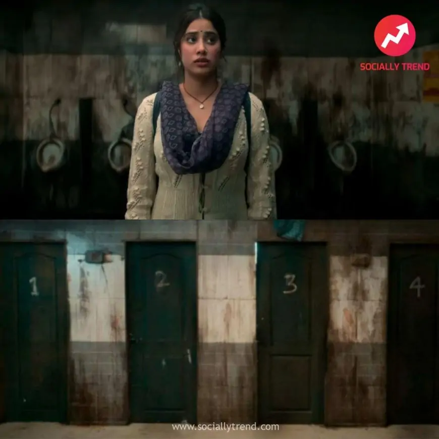 Janhvi Kapoor looking at four doors