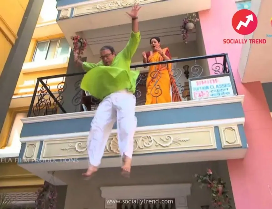 Bhide jumping off balcony