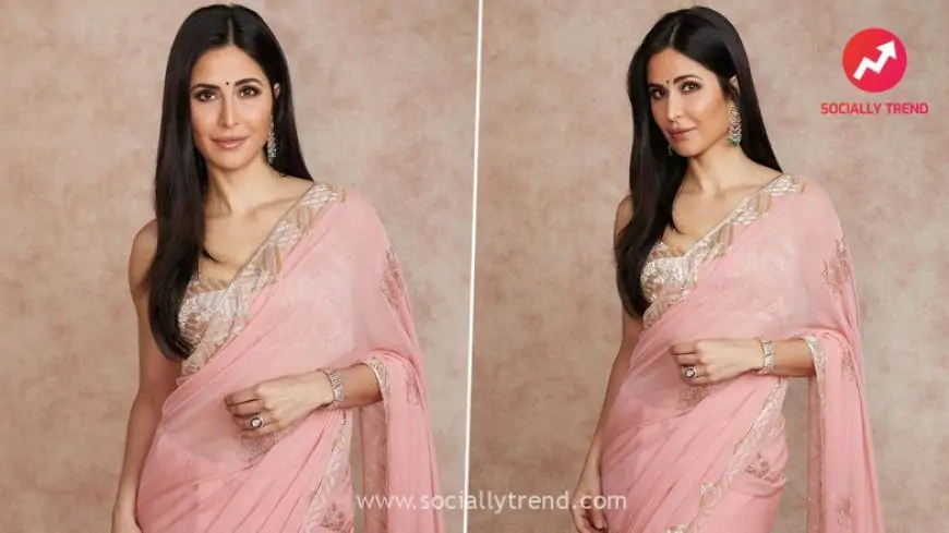 Diwali 2021: Katrina Kaif Slays in a Pink Saree Paired With Blingy Blouse, Courtesy Manish Malhotra! (View Pics)