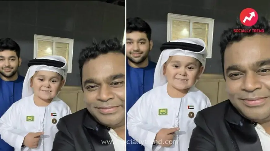 AR Rahman Takes Selfie With Internet Sensation Abdu Rozik, Son AR Ameen Also Part of the Pic!