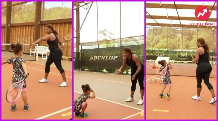 Serena Williams Offers Daughter Alexis Olympia Ohanian Jr. A 'Tennis Lesson' (Watch Video)