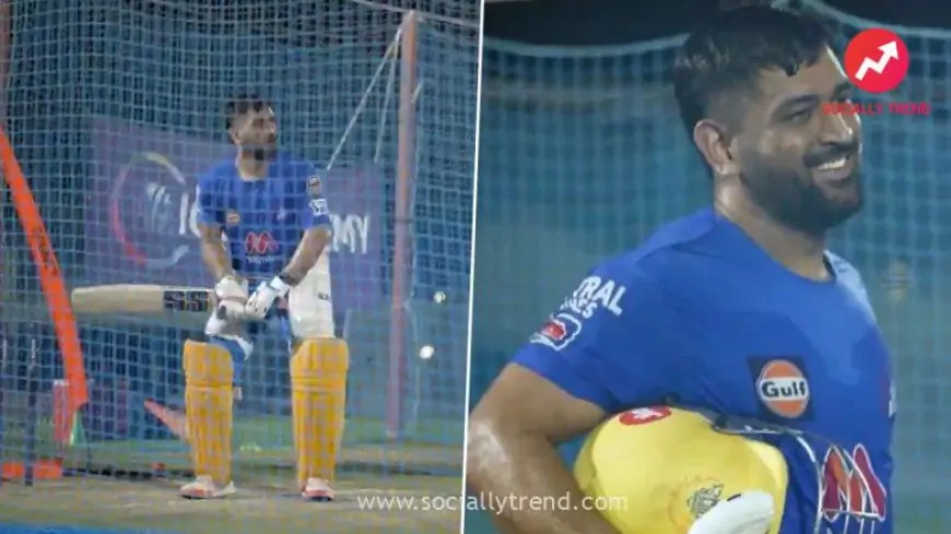 MS Dhoni Fires Warning to Kolkata Knight Riders Ahead of IPL 2021 Final Match, CSK Captain Slams Towering Sixes in the Nets (Watch Video)